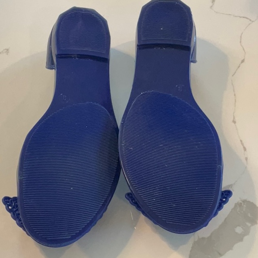 Ferragamo blue jelly sandals with bow (size 9) - Picture 5 of 5
